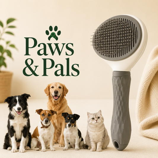 Self-Cleaning Pet Grooming Brush - Paws and Pals