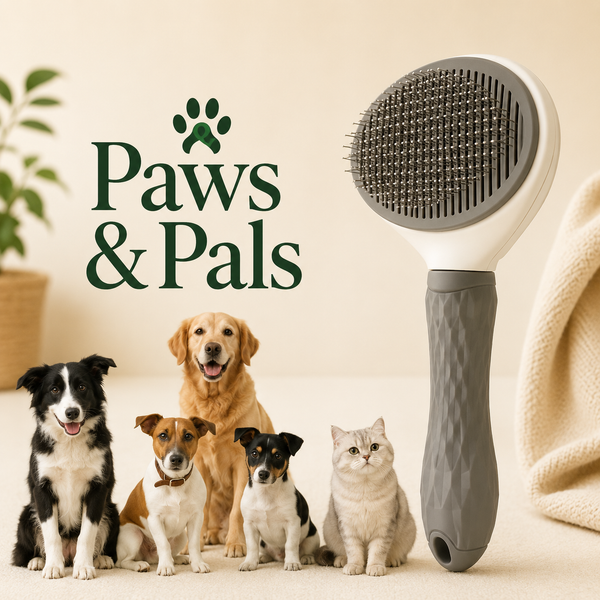 Self-Cleaning Pet Grooming Brush - Paws and Pals