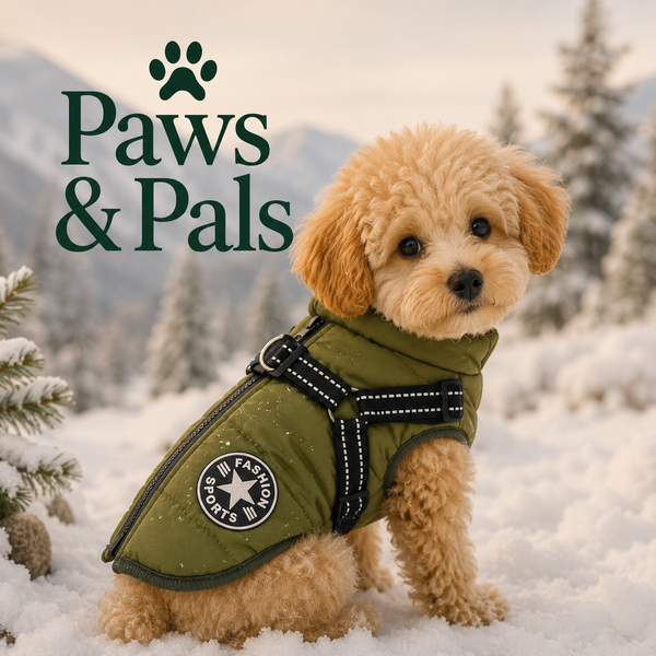 Waterproof Winter Dog Jacket with Harness - Paws and Pals
